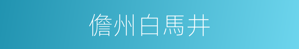 儋州白馬井的同義詞