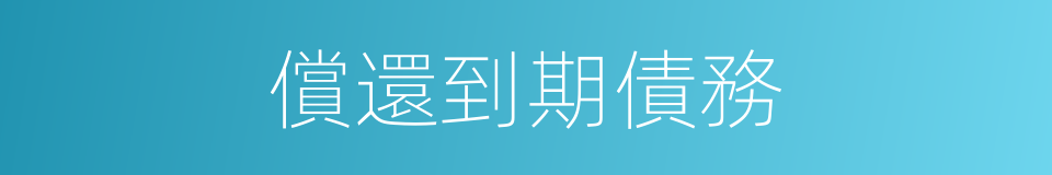 償還到期債務的同義詞