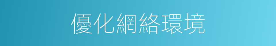 優化網絡環境的同義詞