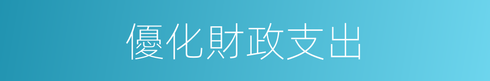 優化財政支出的同義詞