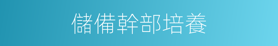 儲備幹部培養的同義詞
