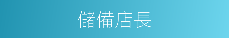 儲備店長的意思