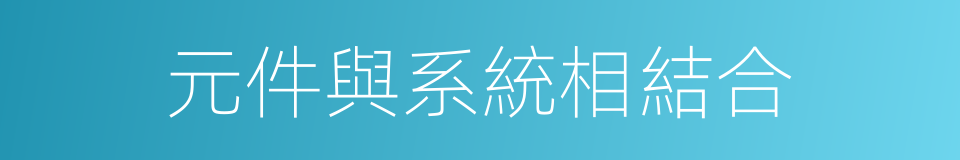 元件與系統相結合的同義詞