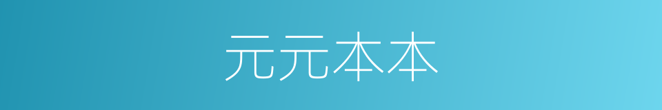 元元本本的意思