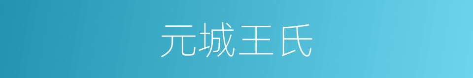 元城王氏的同义词