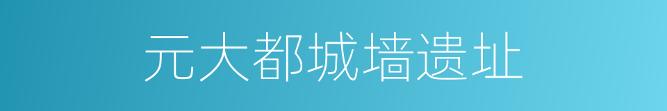 元大都城墙遗址的同义词