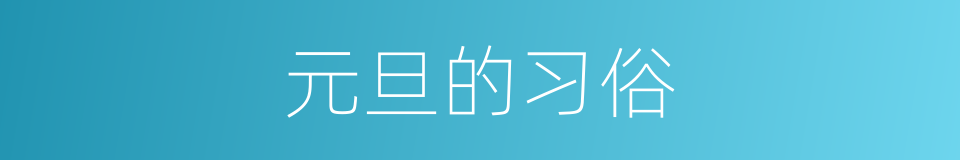 元旦的习俗的同义词