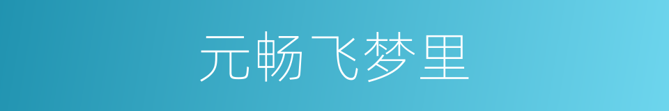 元畅飞梦里的同义词