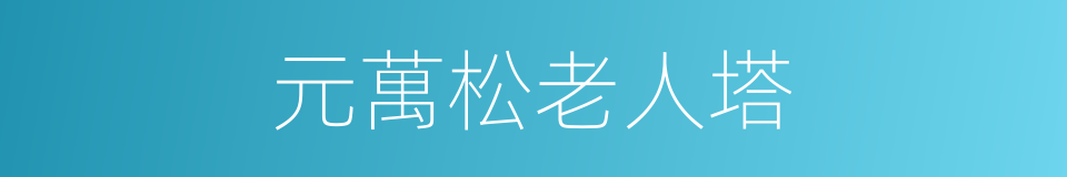 元萬松老人塔的同義詞