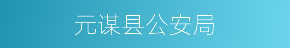 元谋县公安局的同义词