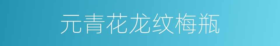 元青花龙纹梅瓶的同义词