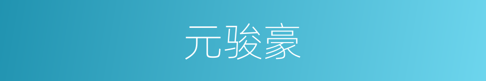 元骏豪的同义词