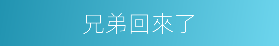 兄弟回來了的同義詞