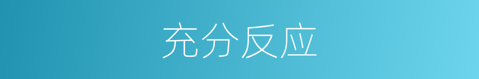 充分反应的同义词