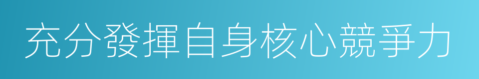 充分發揮自身核心競爭力的同義詞