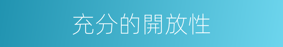 充分的開放性的同義詞