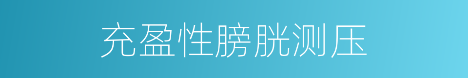 充盈性膀胱测压的同义词