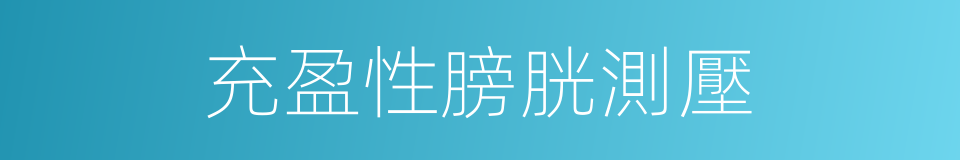 充盈性膀胱測壓的同義詞