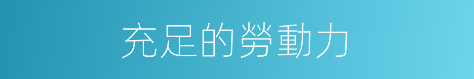 充足的勞動力的同義詞