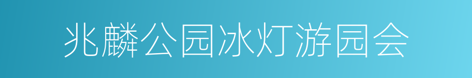 兆麟公园冰灯游园会的同义词