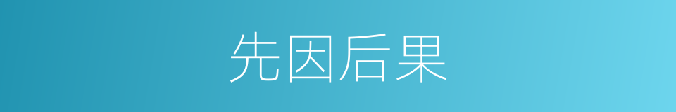 先因后果的同义词