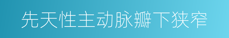 先天性主动脉瓣下狭窄的同义词