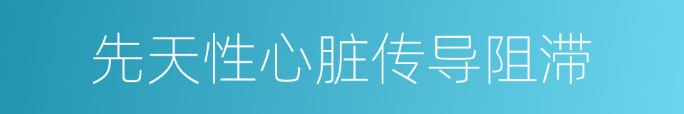 先天性心脏传导阻滞的同义词