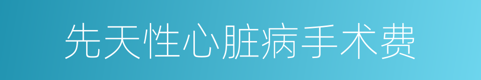 先天性心脏病手术费的同义词