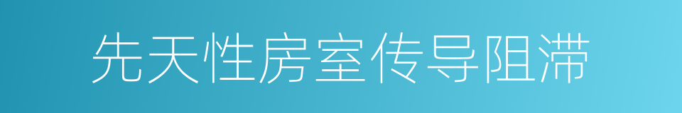 先天性房室传导阻滞的同义词