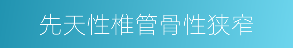 先天性椎管骨性狭窄的同义词