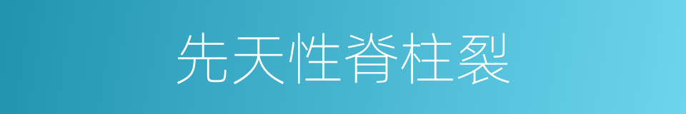 先天性脊柱裂的同義詞