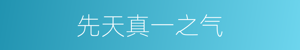 先天真一之气的同义词
