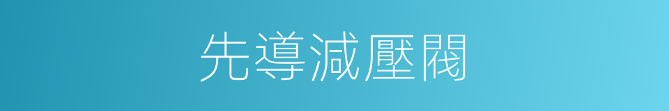 先導減壓閥的同義詞