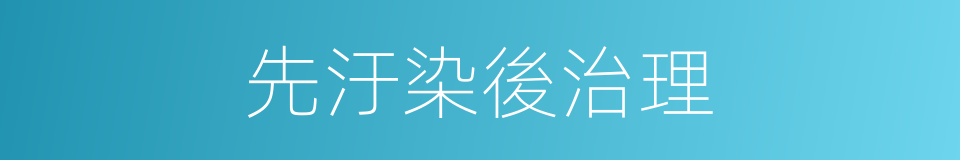 先汙染後治理的同義詞