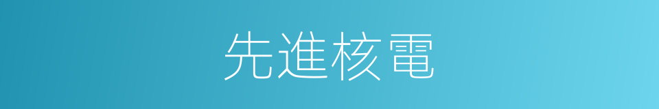 先進核電的同義詞