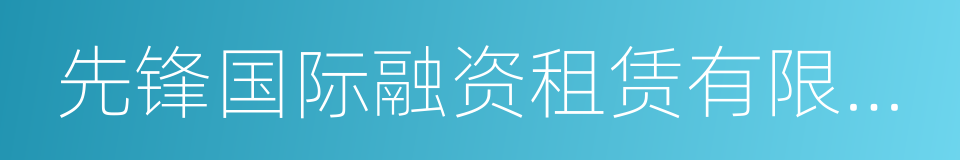 先锋国际融资租赁有限公司的同义词