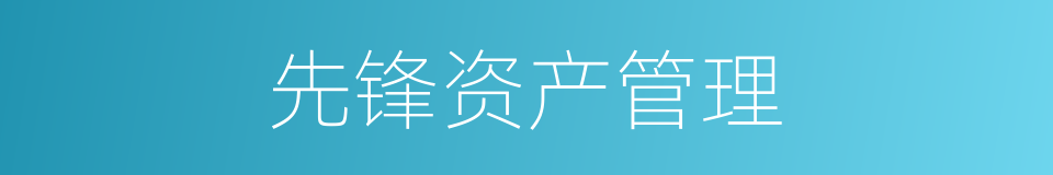 先锋资产管理的同义词