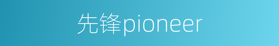 先锋pioneer的同义词