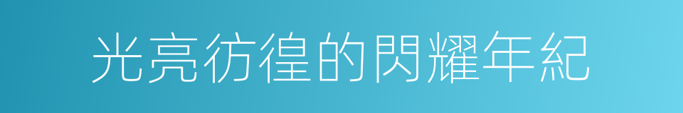 光亮彷徨的閃耀年紀的同義詞