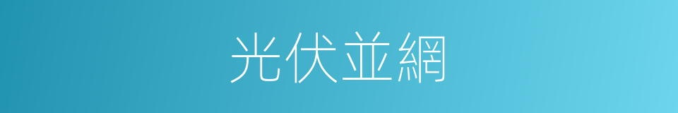 光伏並網的同義詞