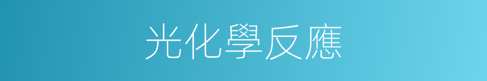 光化學反應的意思