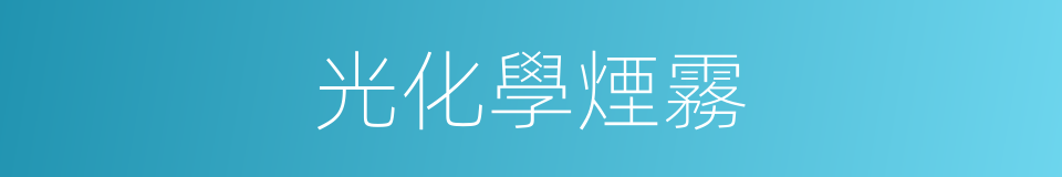 光化學煙霧的意思
