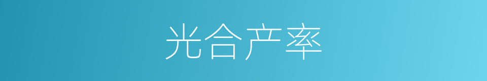 光合产率的同义词