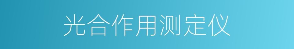 光合作用测定仪的同义词