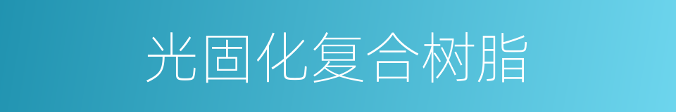 光固化复合树脂的同义词