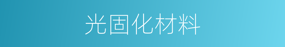 光固化材料的同义词