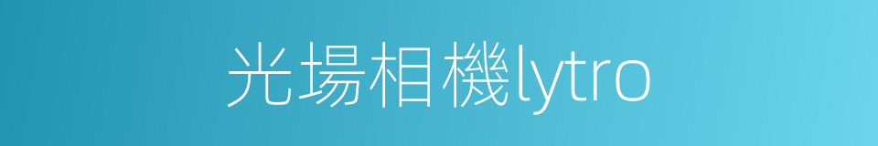 光場相機lytro的同義詞