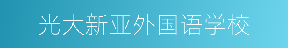 光大新亚外国语学校的同义词