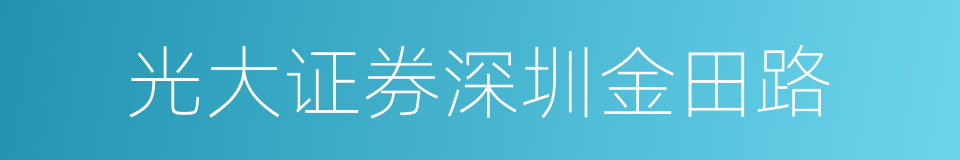 光大证券深圳金田路的同义词