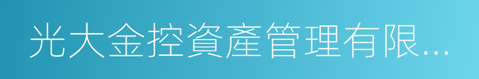 光大金控資產管理有限公司的同義詞